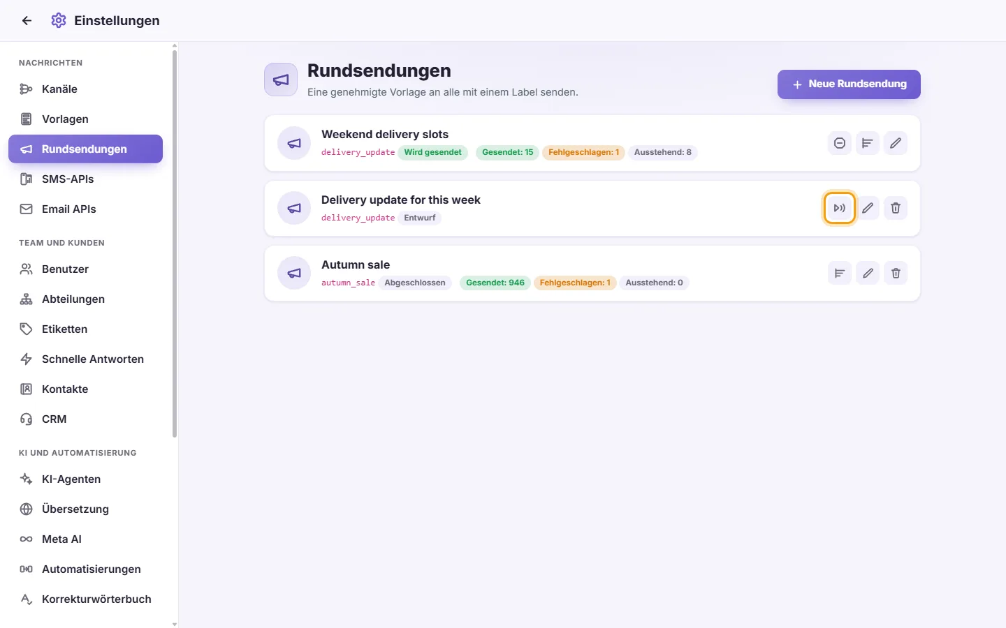 To start sending: "Start sending" marked on the screen in SyBox