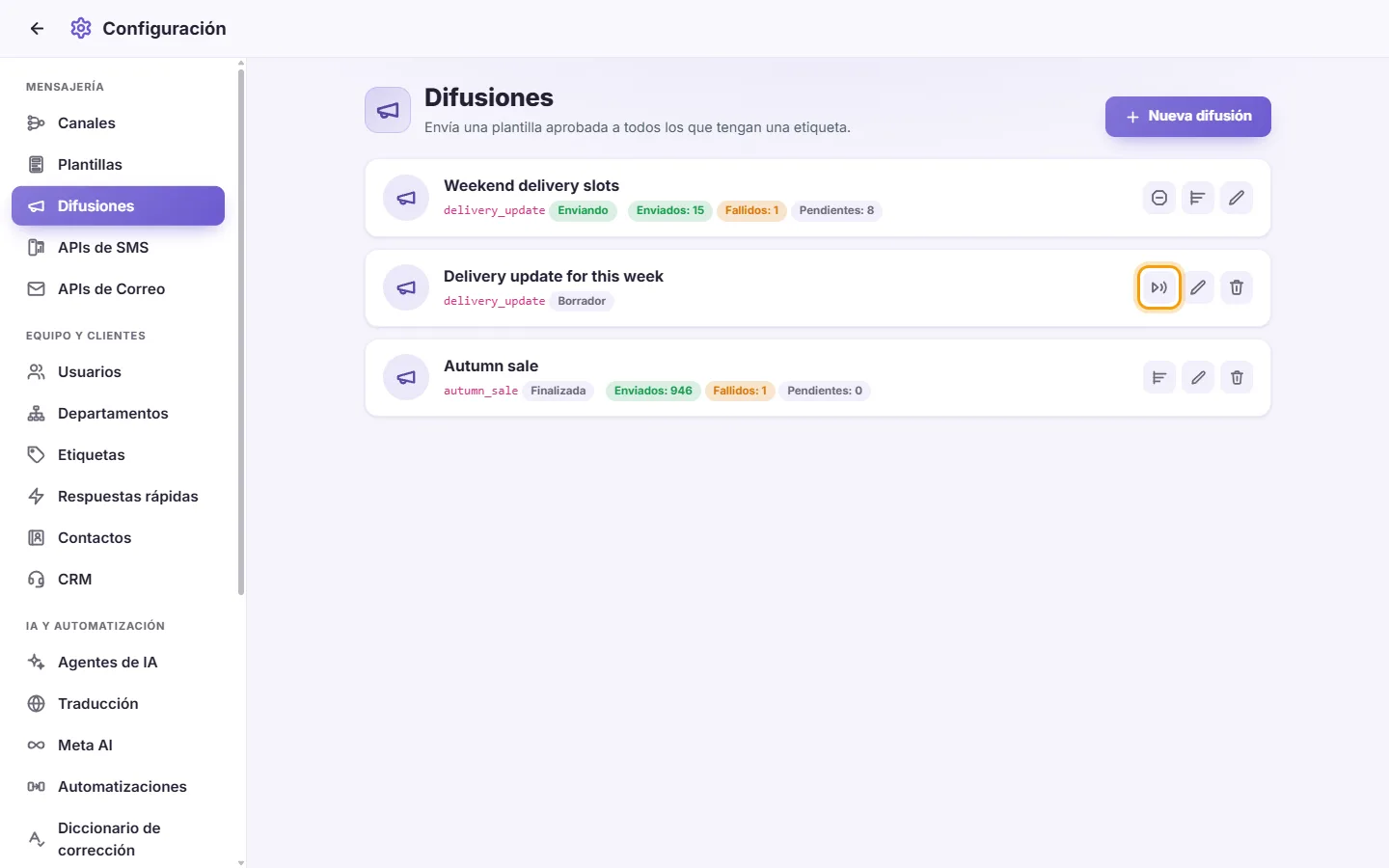 To start sending: "Start sending" marked on the screen in SyBox