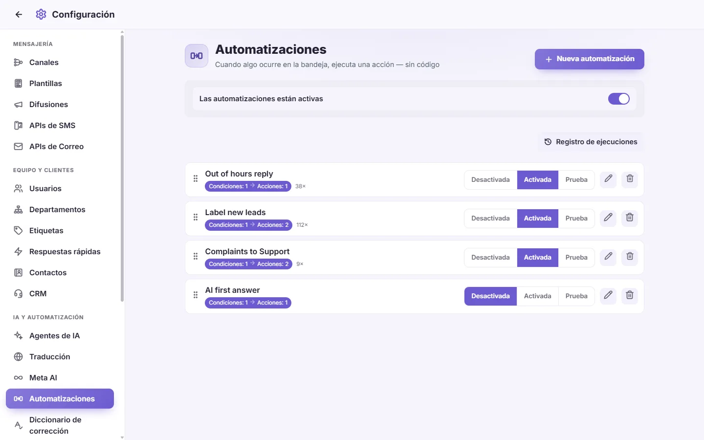 To switch an automation on or off quickly: "On" marked on the screen in SyBox