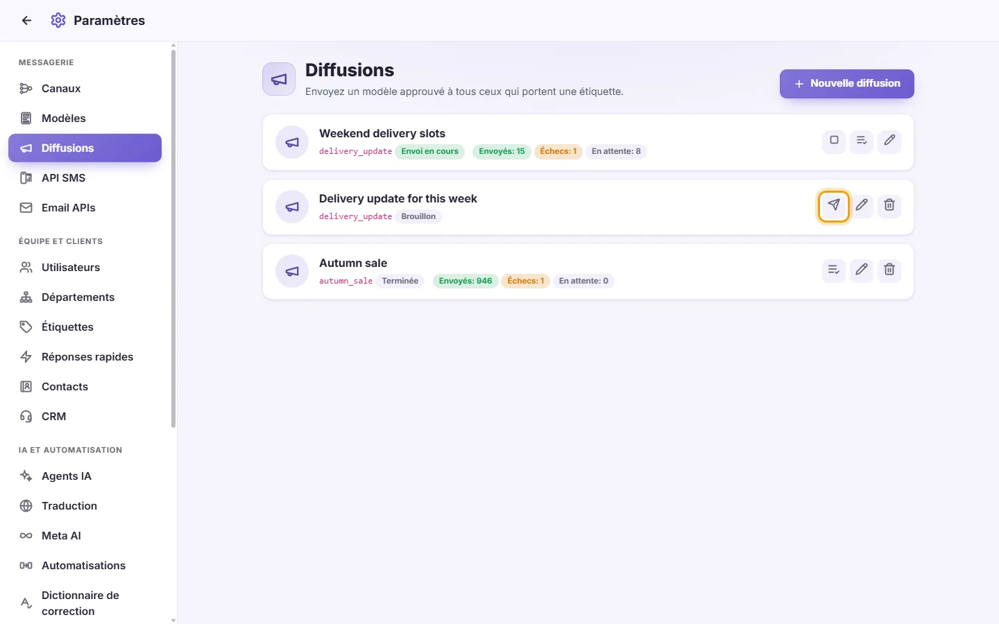 To start sending: "Start sending" marked on the screen in SyBox