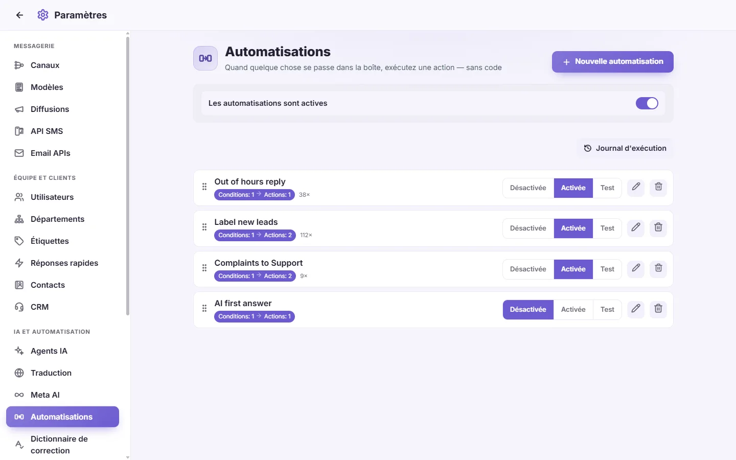 To switch an automation on or off quickly: "On" marked on the screen in SyBox