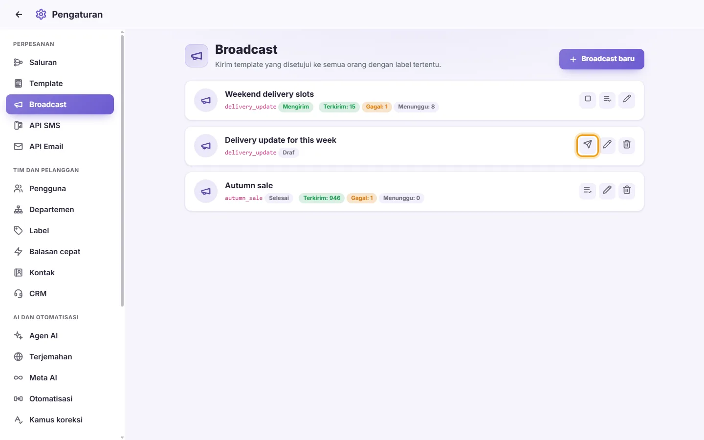 To start sending: "Start sending" marked on the screen in SyBox