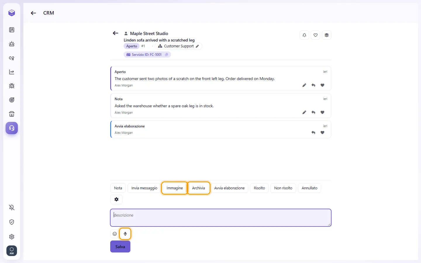 An open case: "Image", "File" and the microphone for a voice note