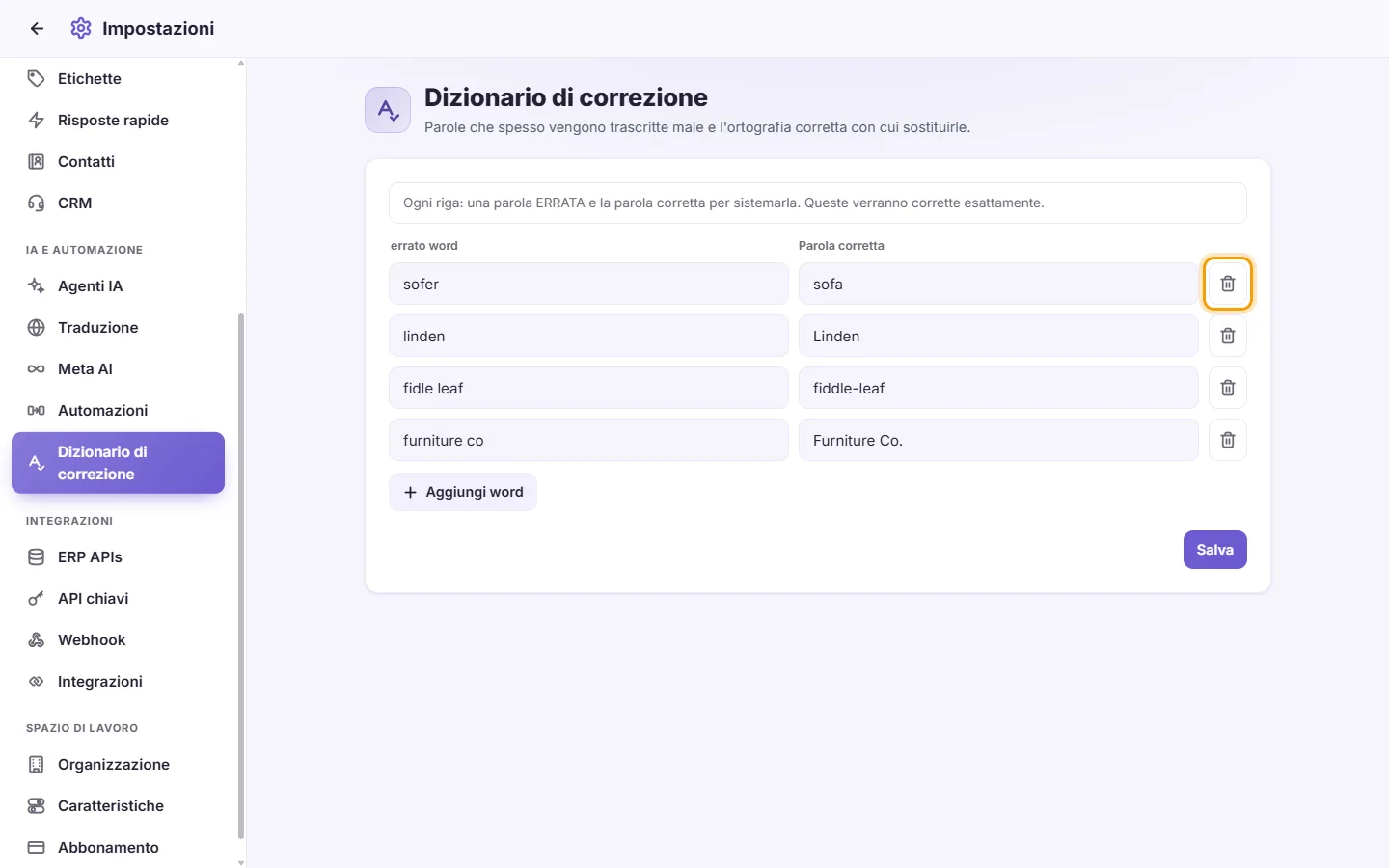 To remove a correction: "Remove" marked on the screen in SyBox