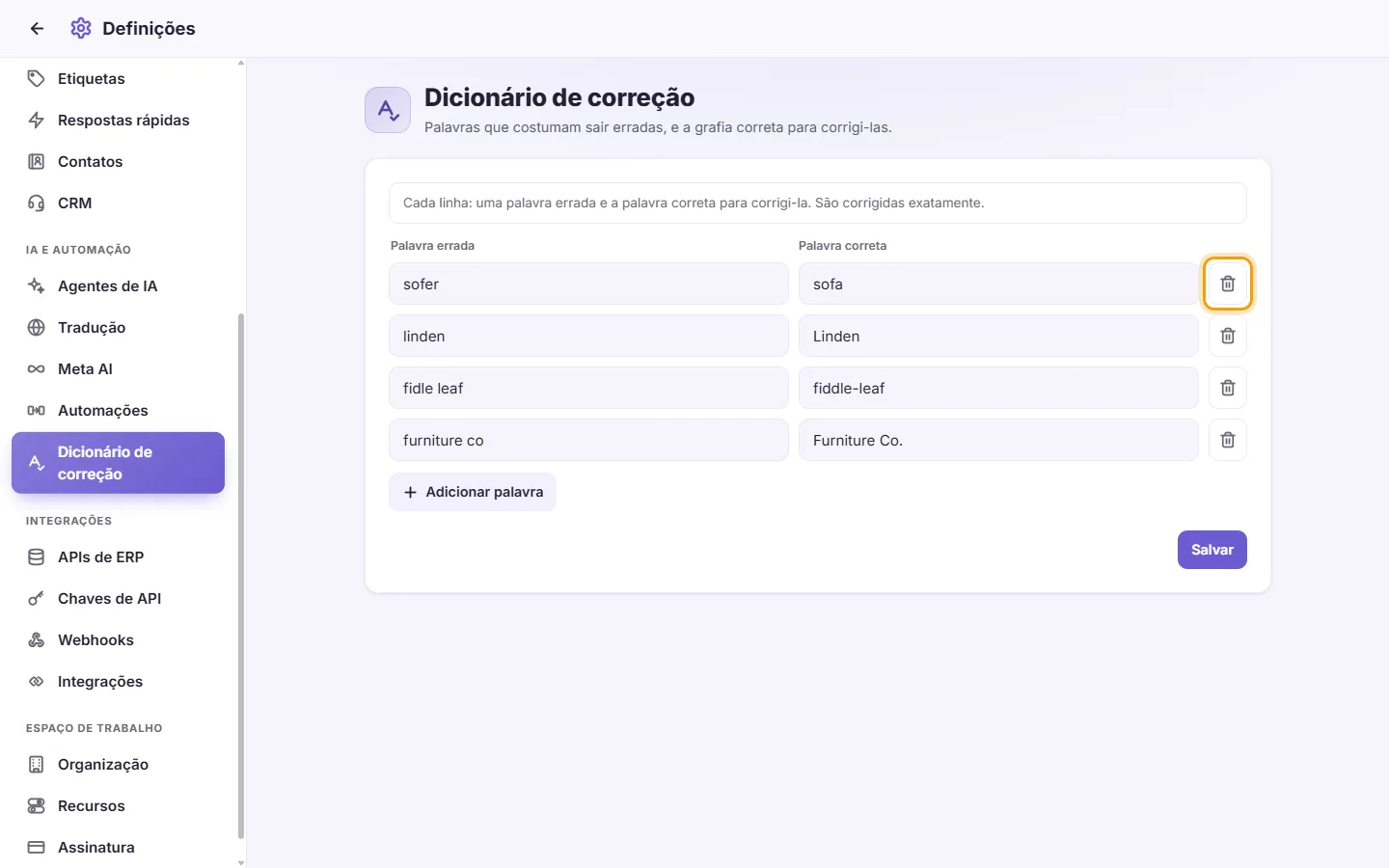 To remove a correction: "Remove" marked on the screen in SyBox