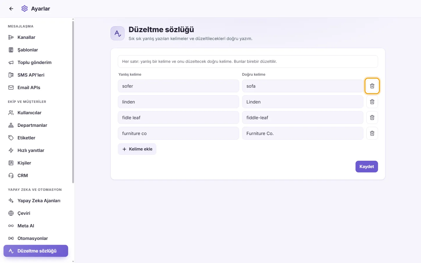 To remove a correction: "Remove" marked on the screen in SyBox