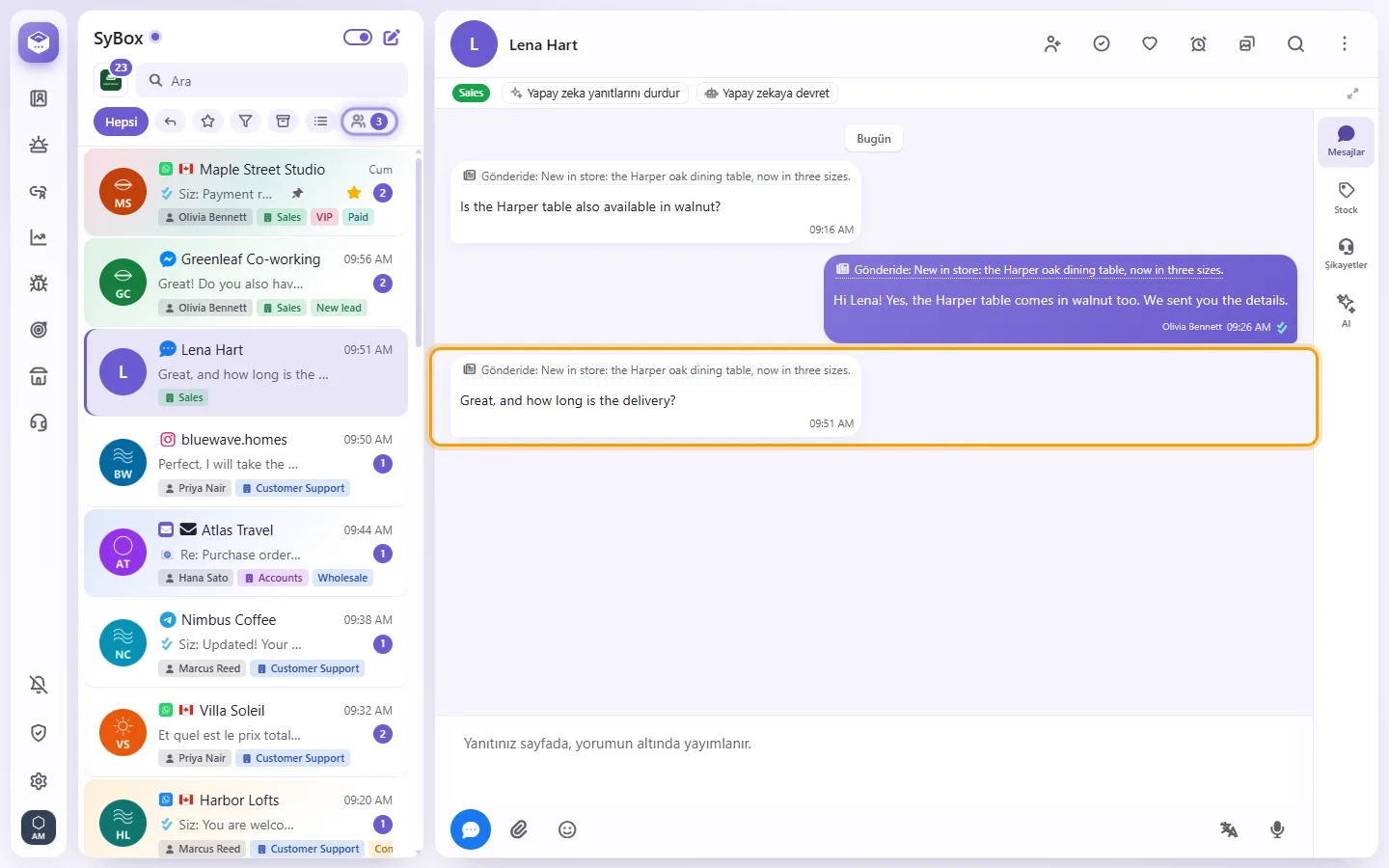 A comment from the Page's post in the inbox: "On post:" with the post's first words, and "View post"